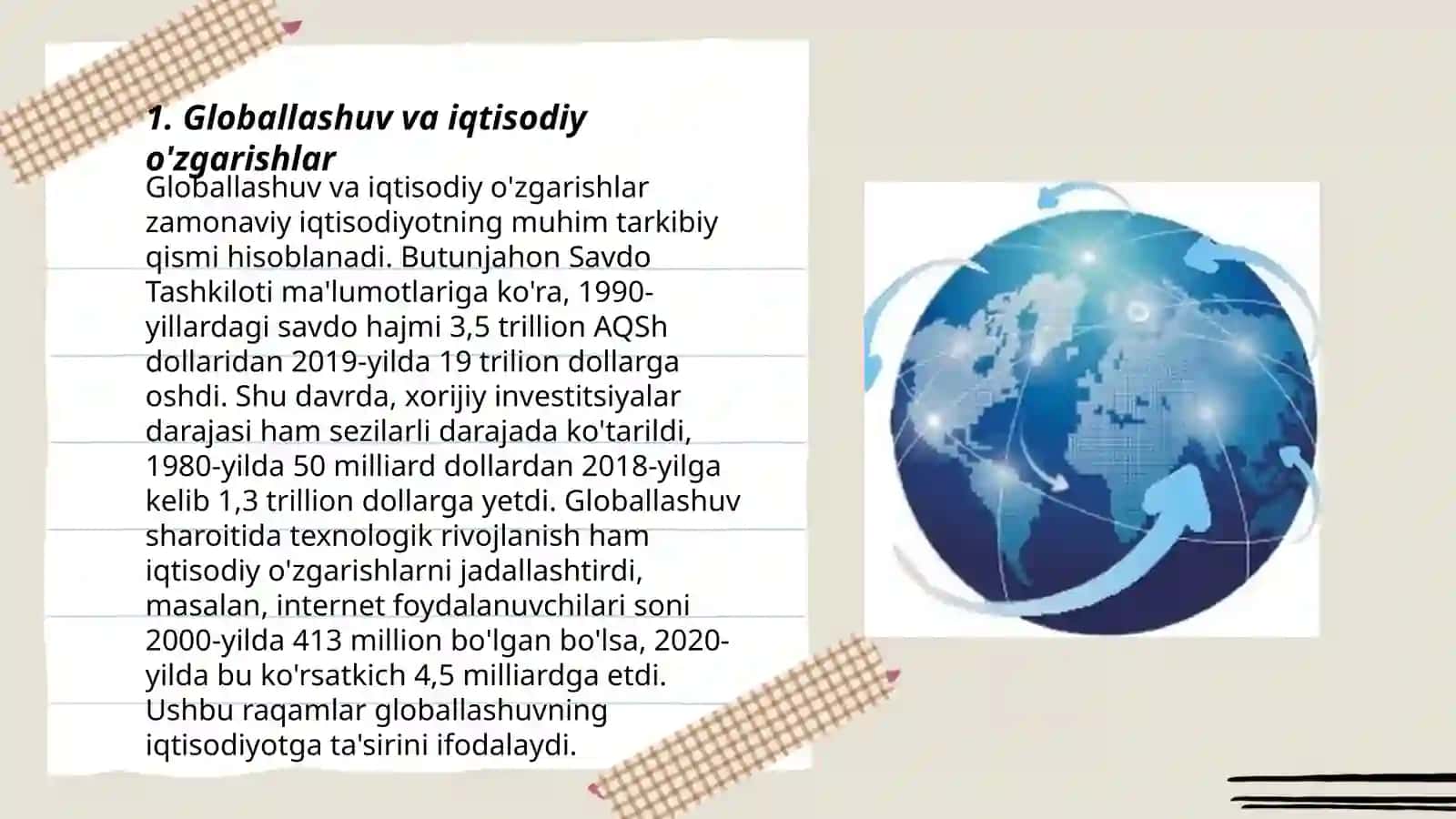 Globallashuv va iqtisodiy o'zgarishlar 3