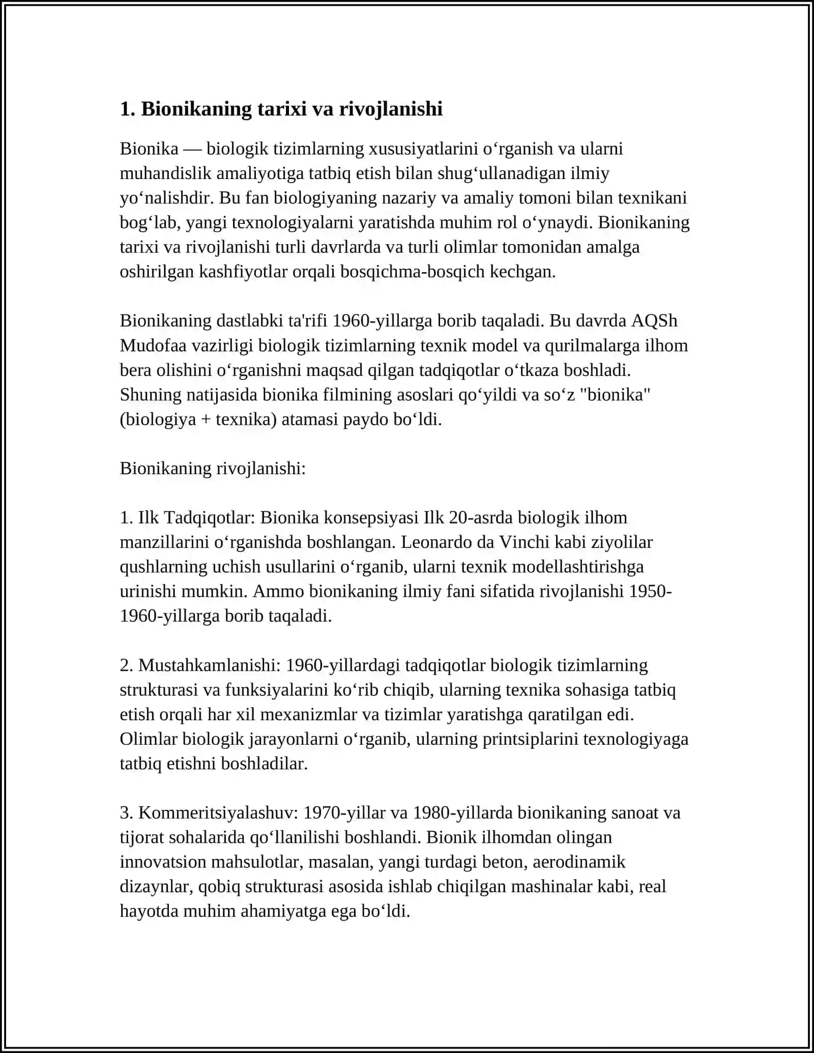 BIONIKA ASOSLARI VA UNI INSON HAYOTIDAGI O'RNI 3