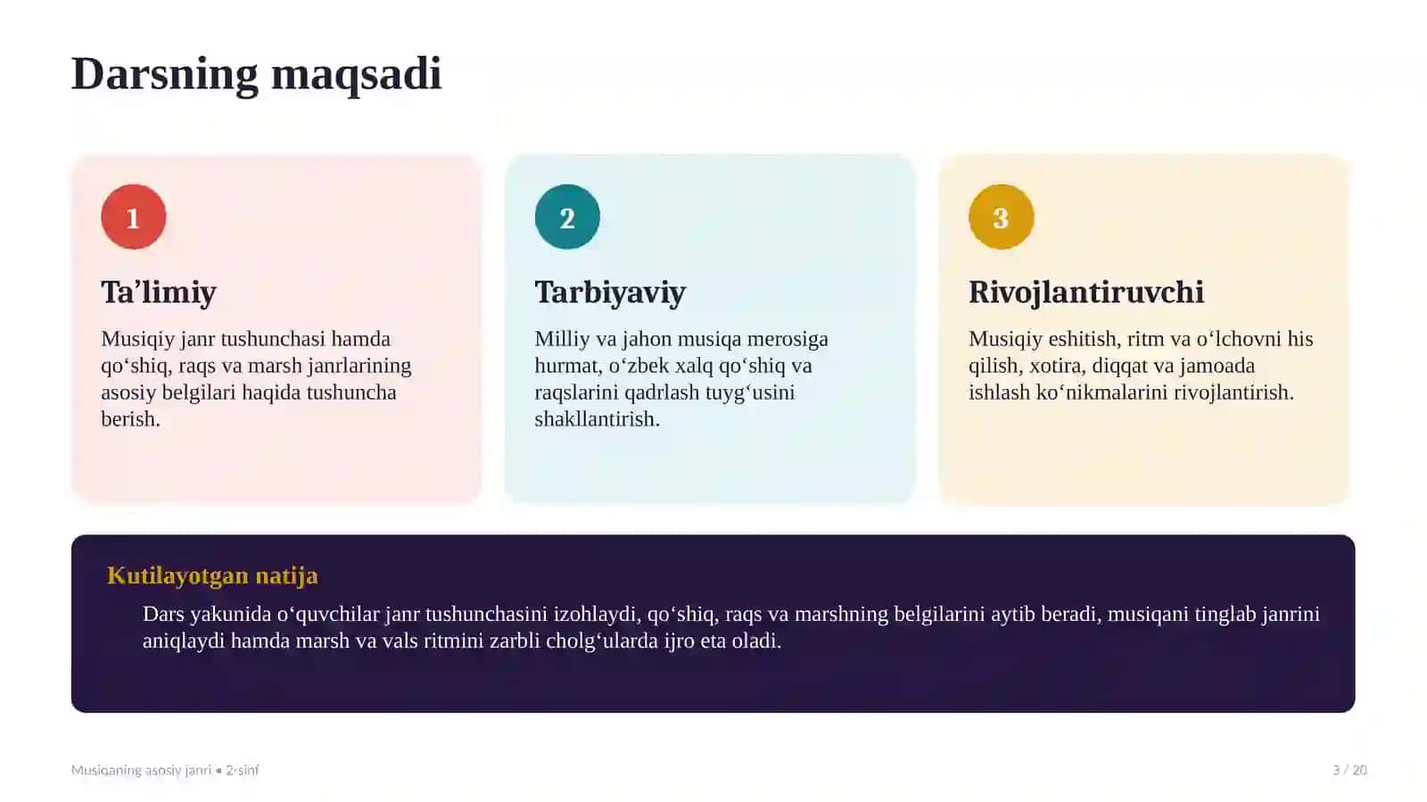 MUSIQA MADANIYATI • 2-SINF 3