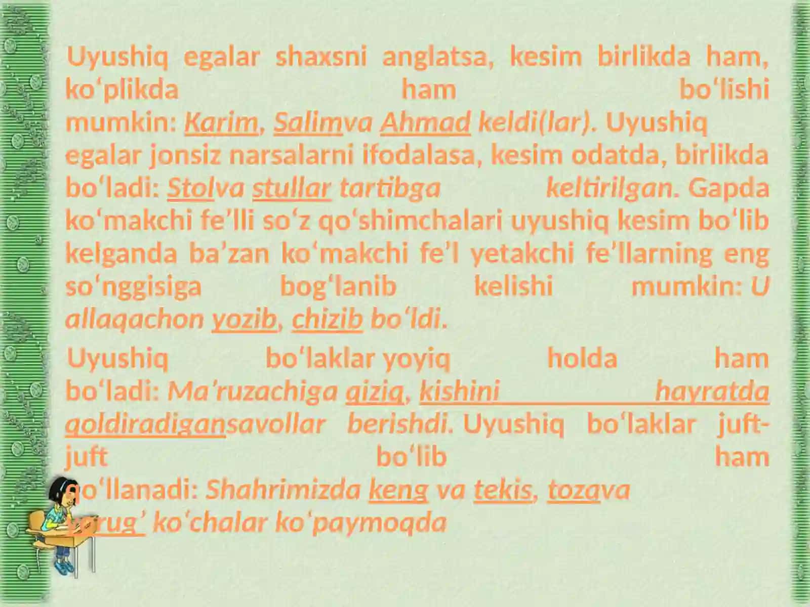 UYUSHIQ BOʻLAKLI GAPLAR 3