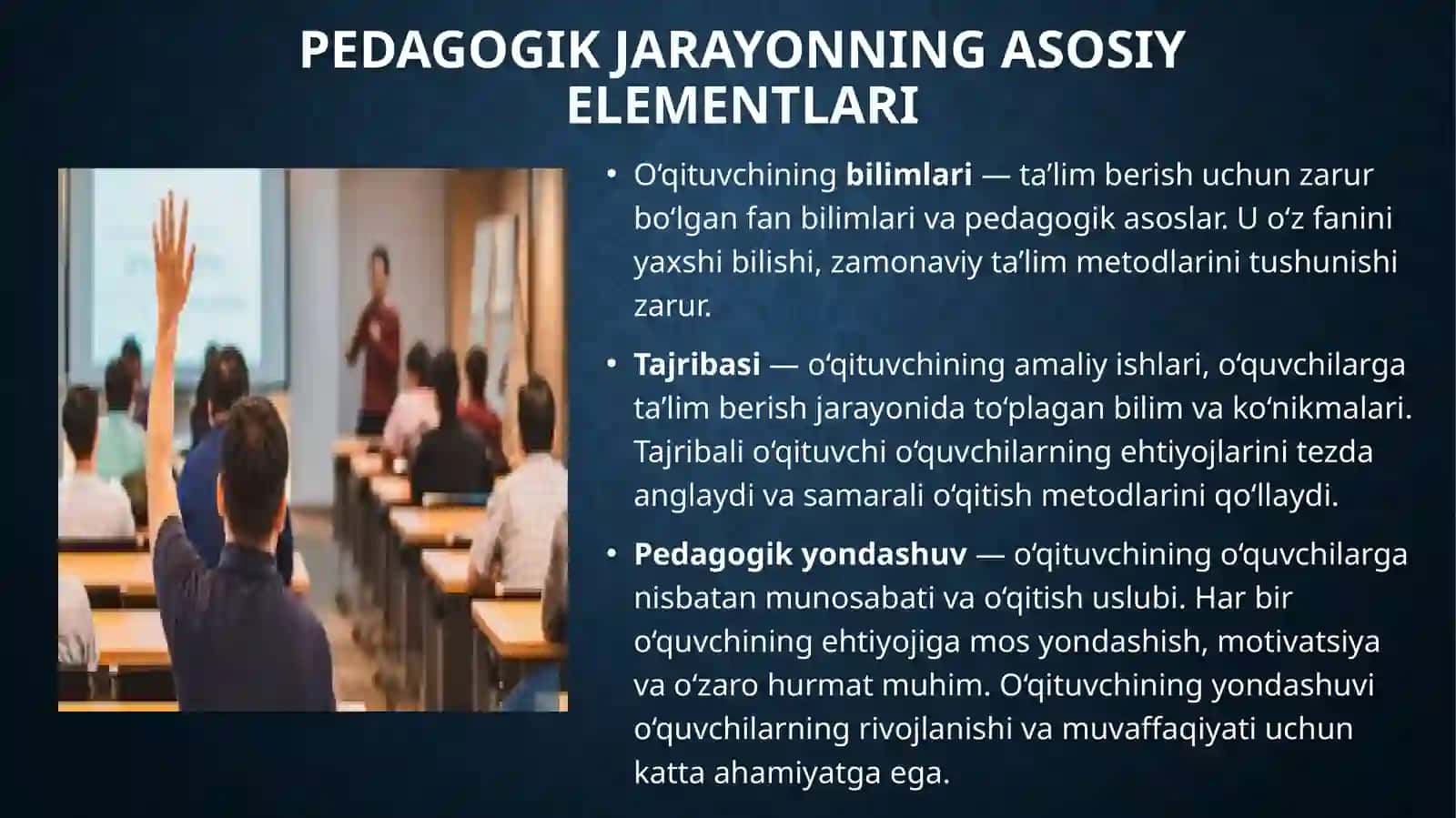 Pedagogik Jarayon va O’qituvchining Ahamiyati 3