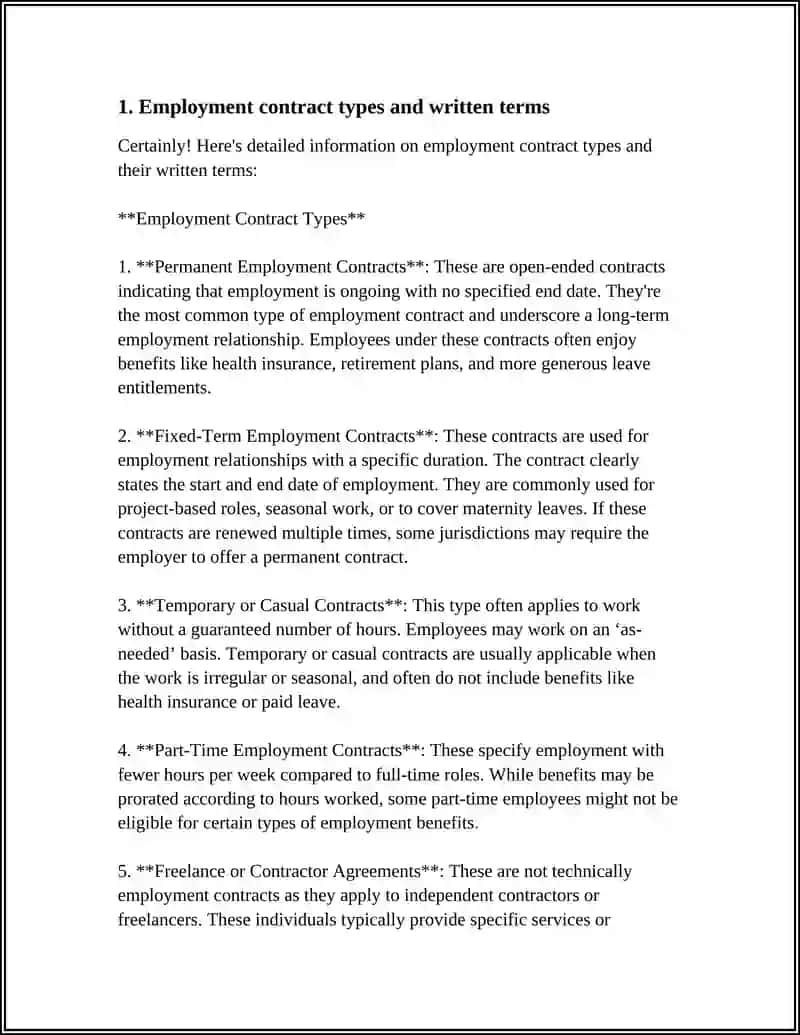 Main Terms and Conditions of Employment 3