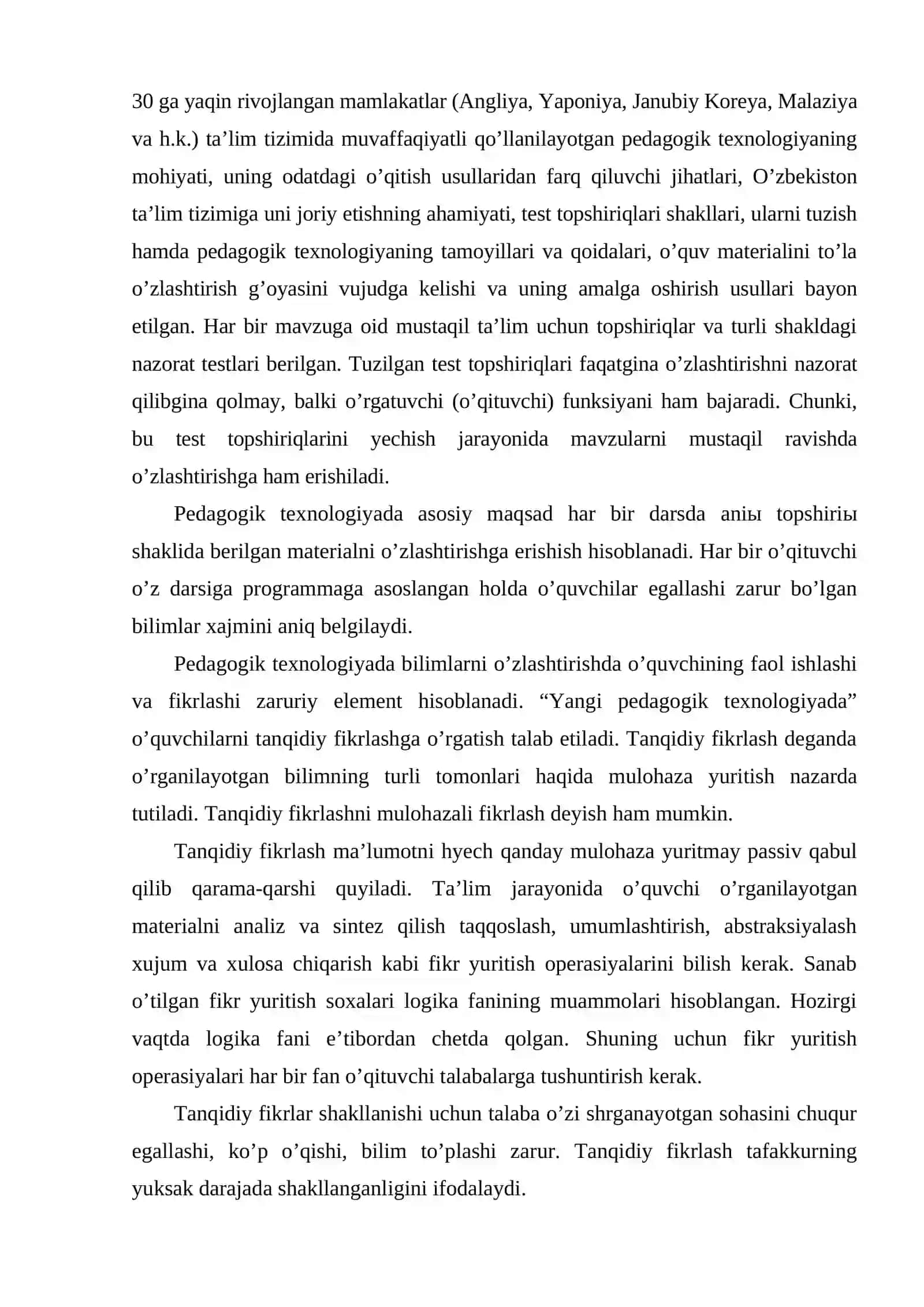 Tanqidiy fikrlashga o’rgatish pedagogik texnologiya 3