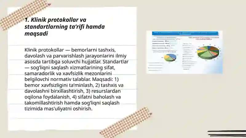 Klinik protokollar va standartlar, turlari, tuzilish tamoyillari, ambulator-poliklinik va statsionar darajadagi standartlar 3