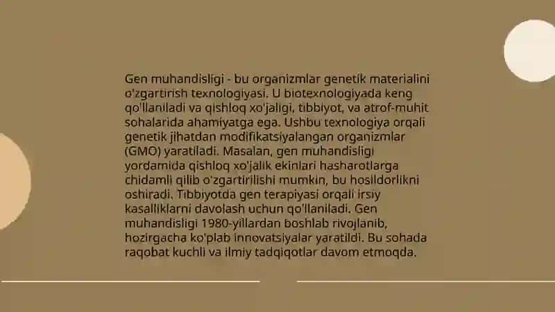 Biotexnologiyadagi zamonaviy yoʻnalishlari va fermentlar biologiyasi 3