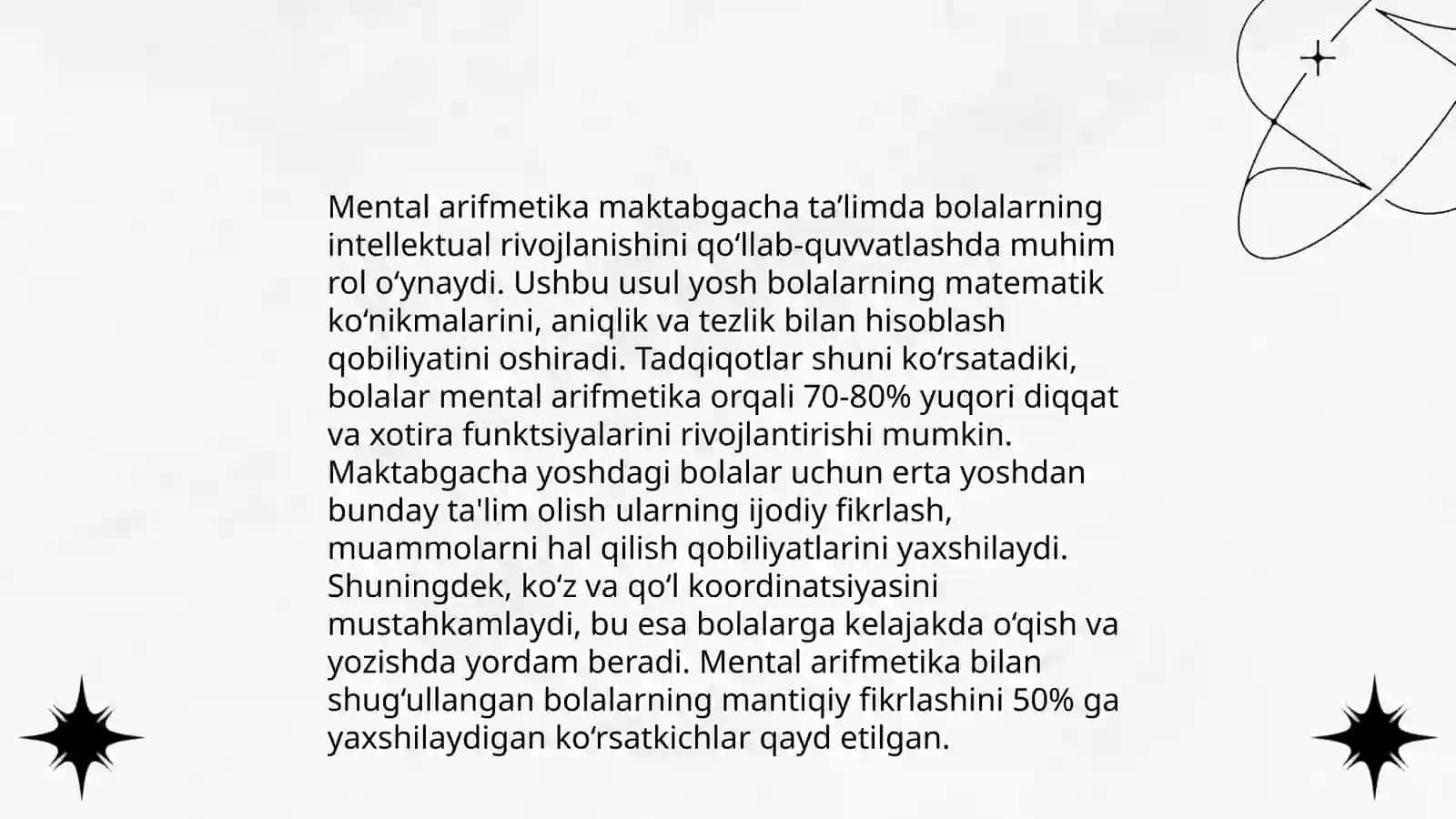 Maktabgacha taʼlimda mental arifmetikaning ahamiyati 3
