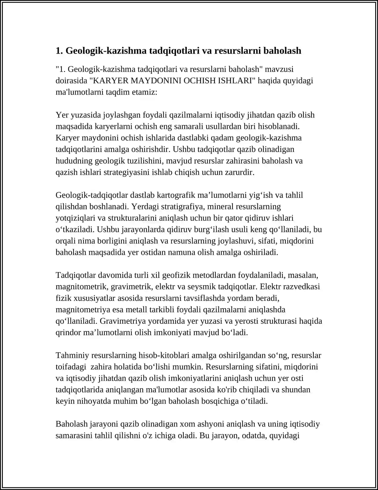KARYER MAYDONINI OCHISH ISHLARI 3