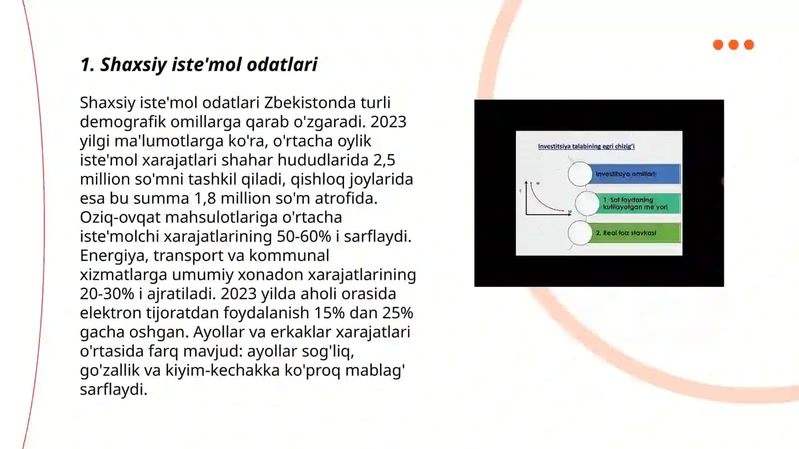 Iste'mol, jamg'arma va investitsiyalar 3