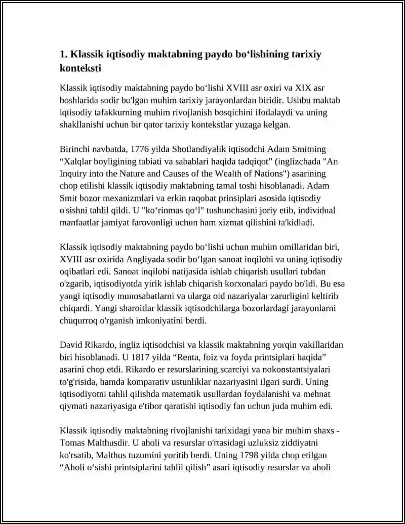 KLASSIK IQTISODIY MAKTABNING VUJUDGA KELISHI 3