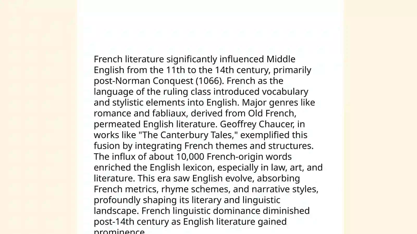 Influence of French Literature on Middle English 3