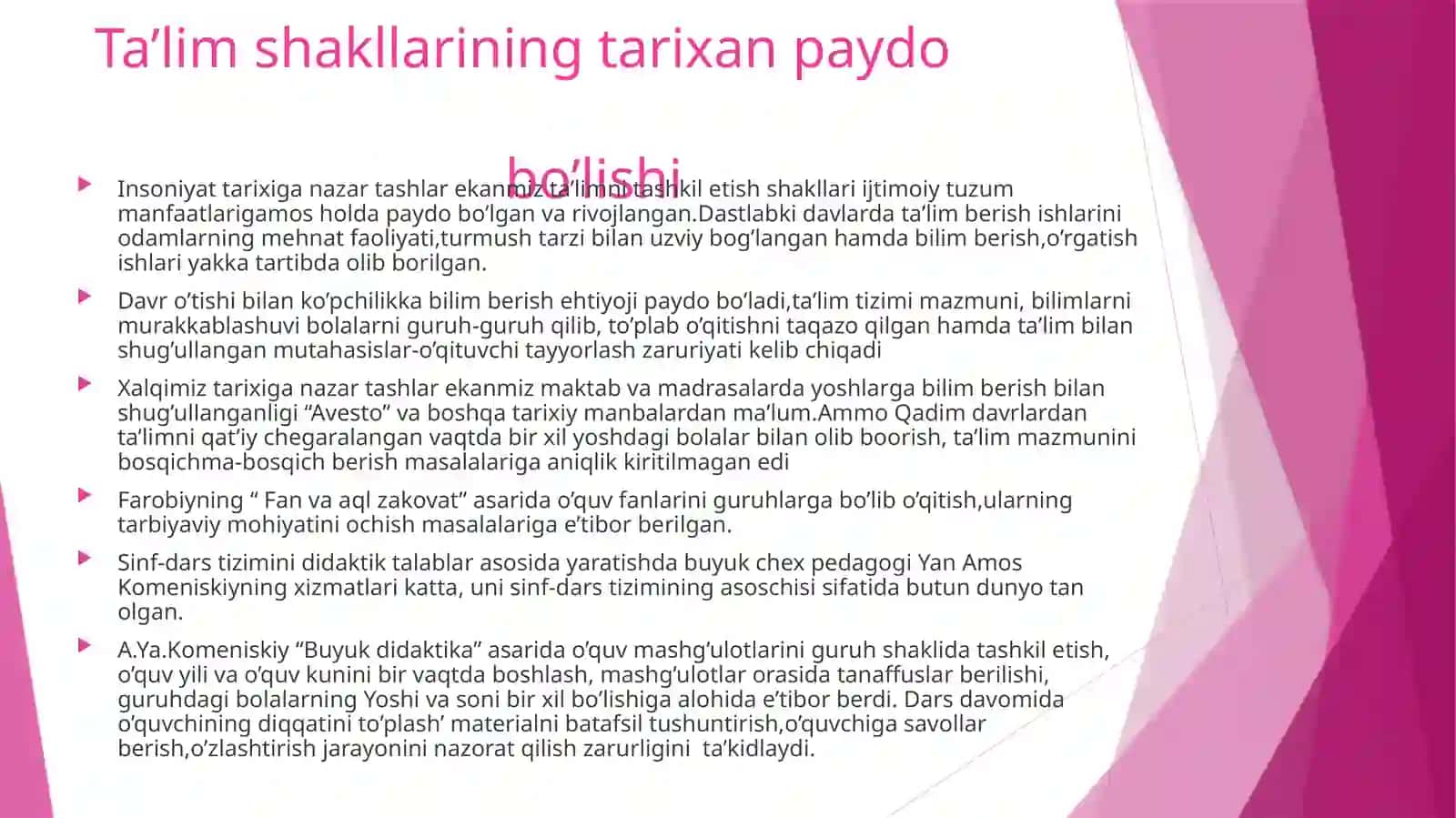 Ta’limni tashkil etish shakllari va turlari 3