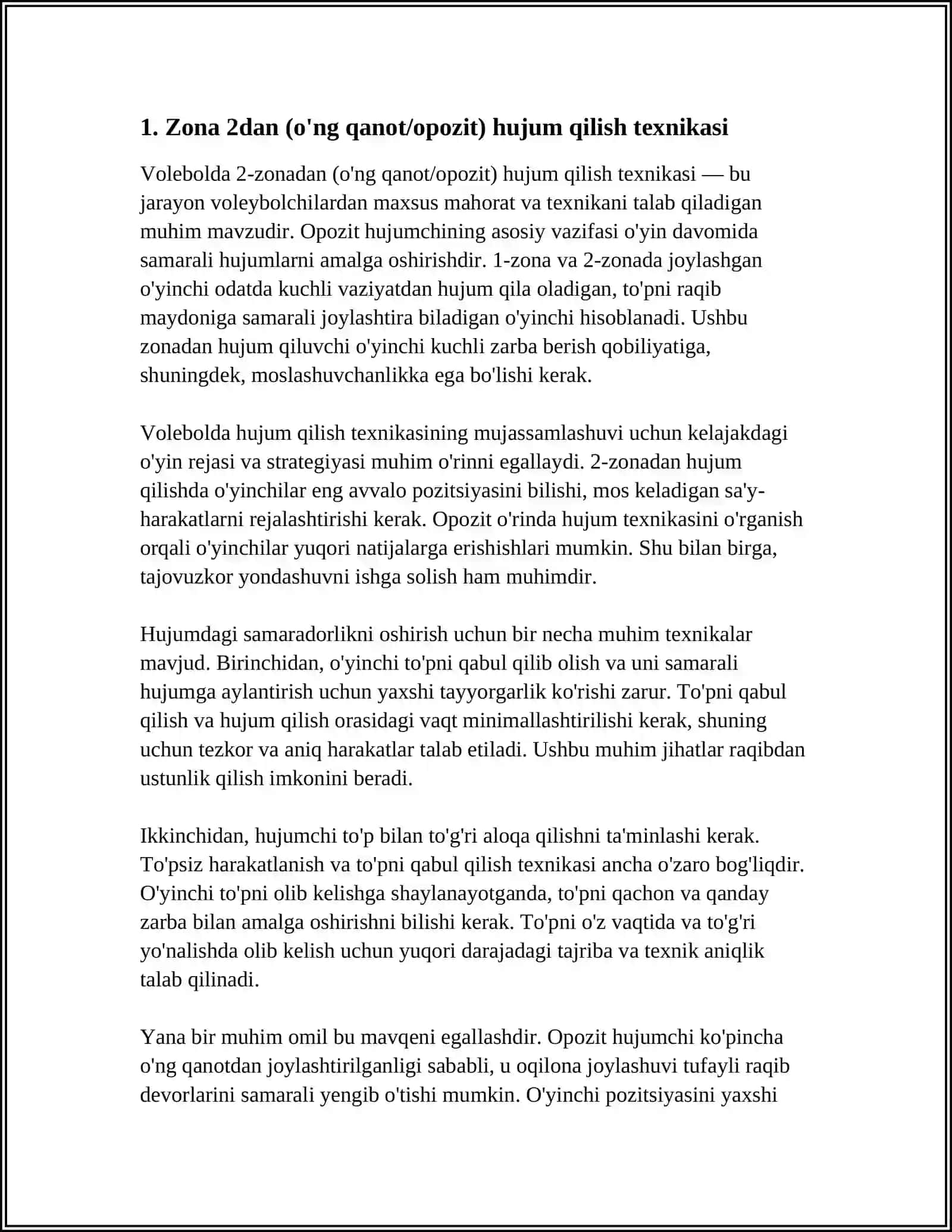 VOLEBOLDA 2,3,4-ZONALARDAN XUJUM QILISH TEXNIKASI. - VOLEBOLDA TO'PSIZ XARAKATLANISH USULLARI 3
