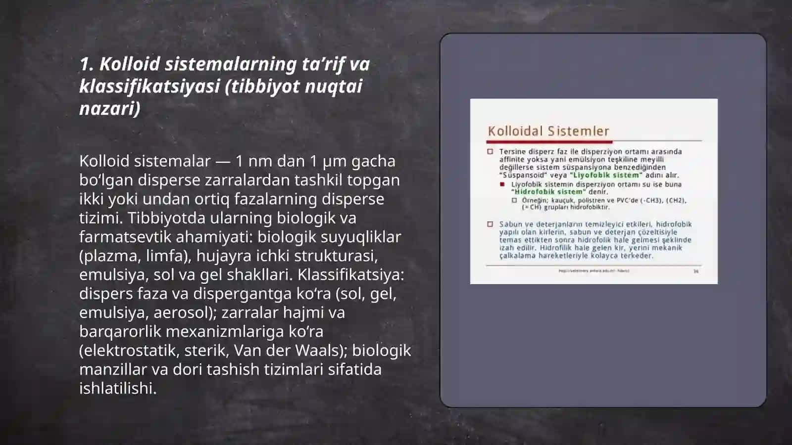 Kolloid sistemalar, tibbiyotdagi ahamiyati 3