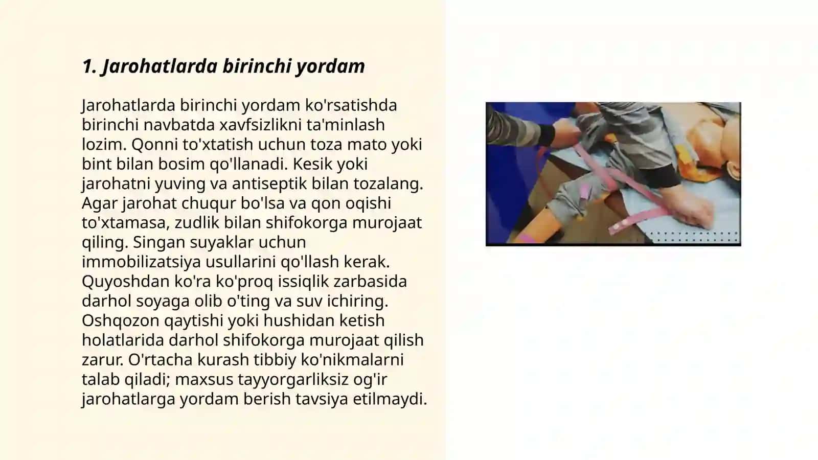 Birinchi tibbiy yordam korsatish 3