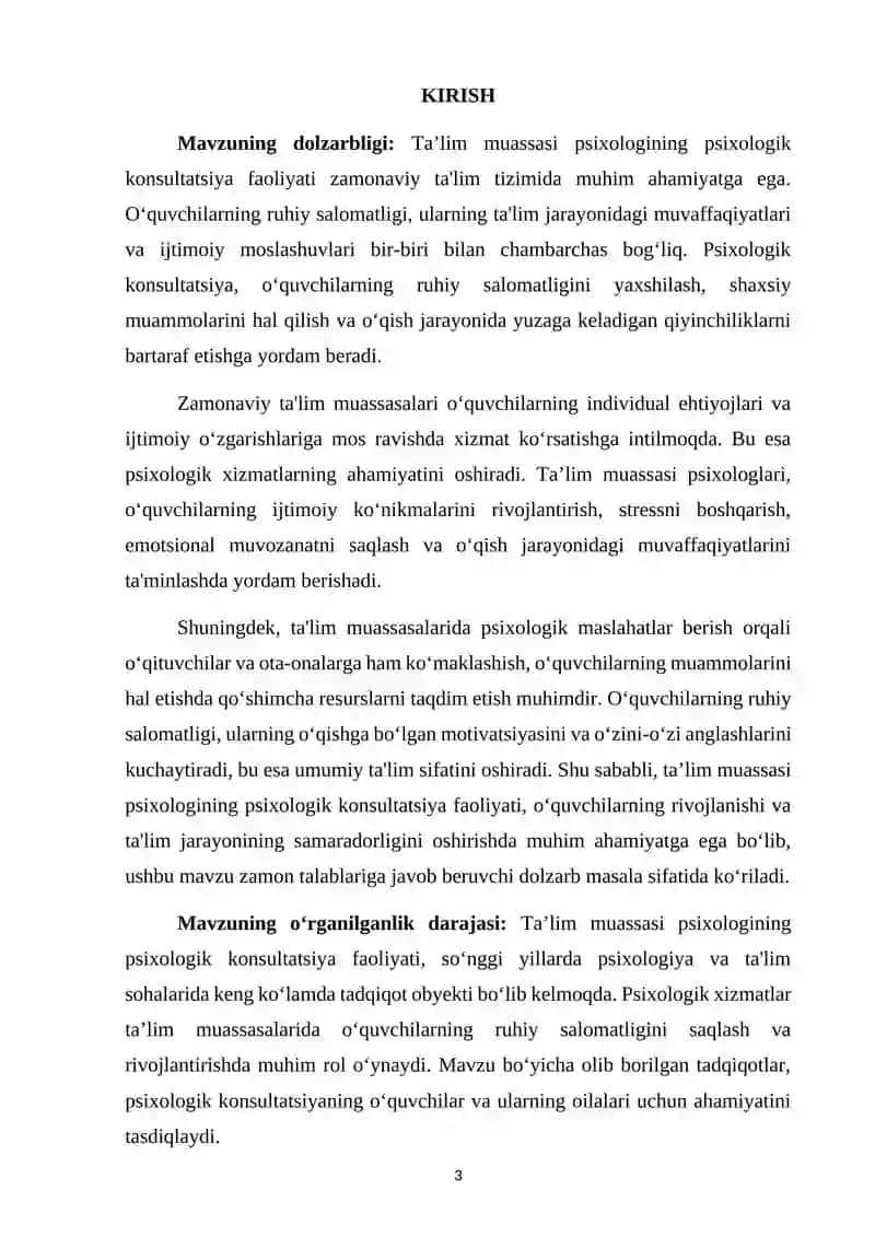 TA’LIM MUASSASI PSIXOLOGINING PSIXOLOGIK KONSULTATSIYA FAOLIYATI 3