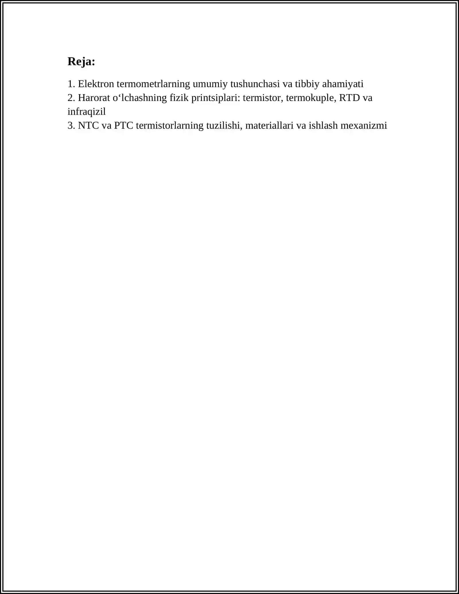 TIBBIY BIOLOGIK FIZIKA FANI - ELEKTRON TERMOMERTLA VA ULARNI TUZULISHI, ISHLASHMEXANIZMI 3