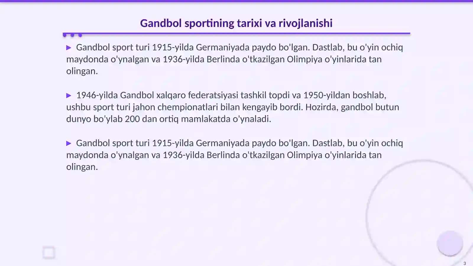 Gandbol sport turi 3