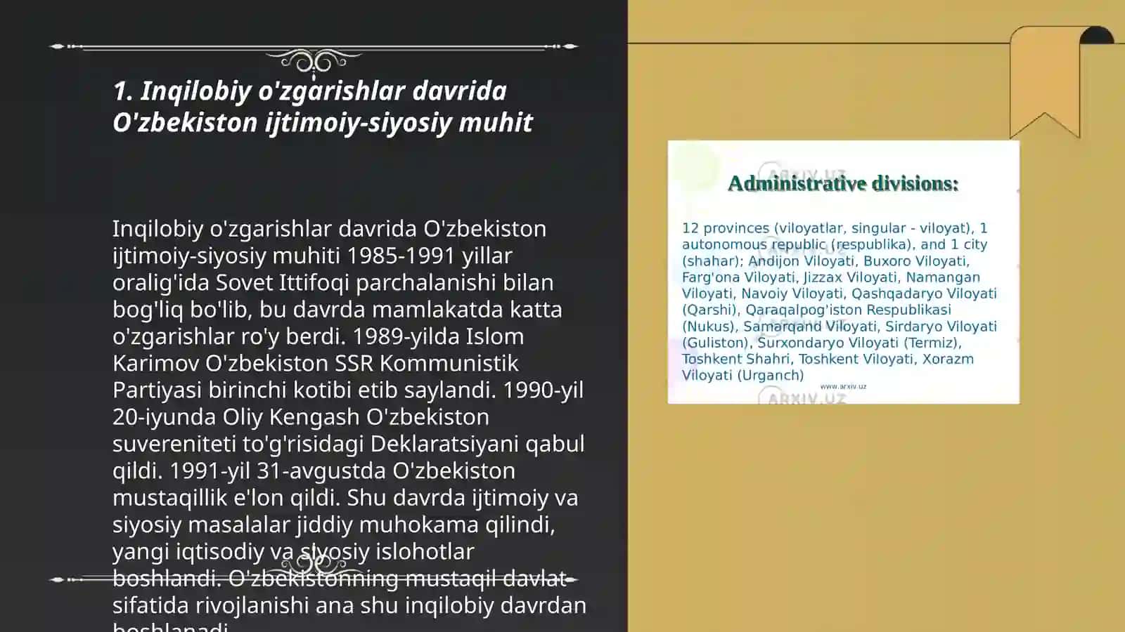 Inqilobiy o'zgarishlar davrida O'zbekiston ijtimoiy-siyosiy muhit 3