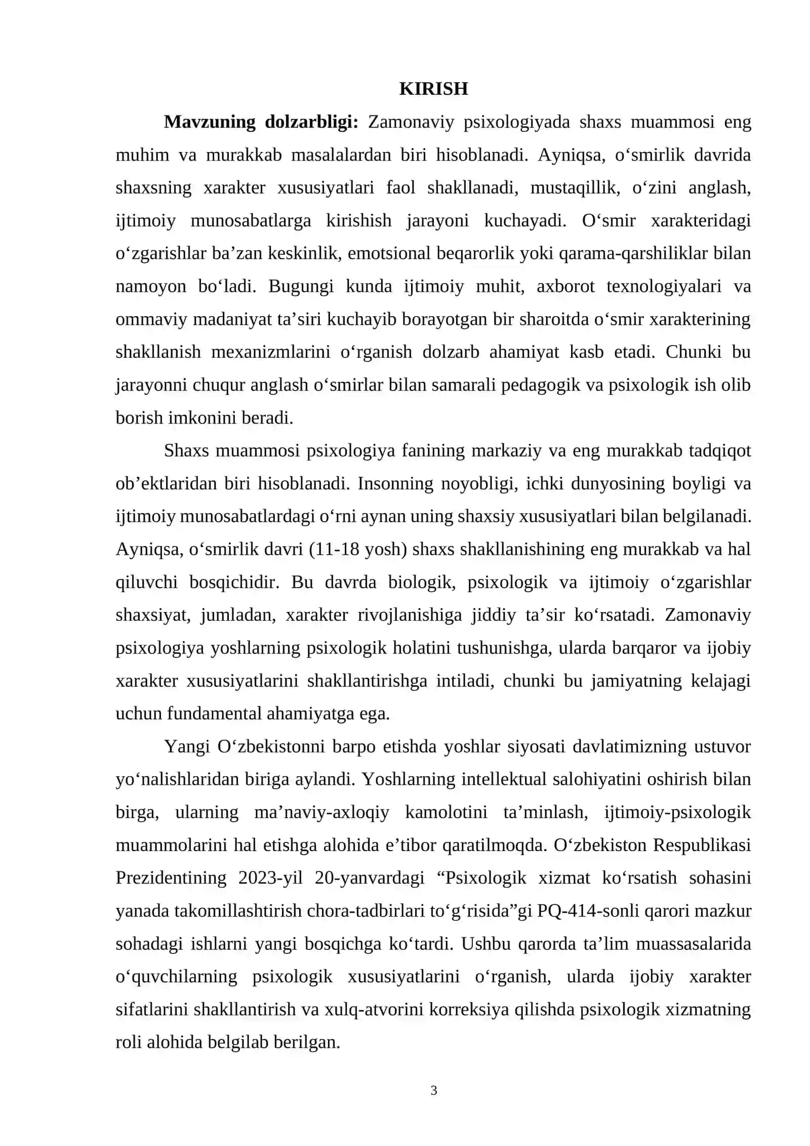 ZAMONAVIY PSIXOLOGIYADA SHAXS MUAMMOSINING O‘RGANILISHI (O‘SMIR XARAKTERI MISOLIDA) 3