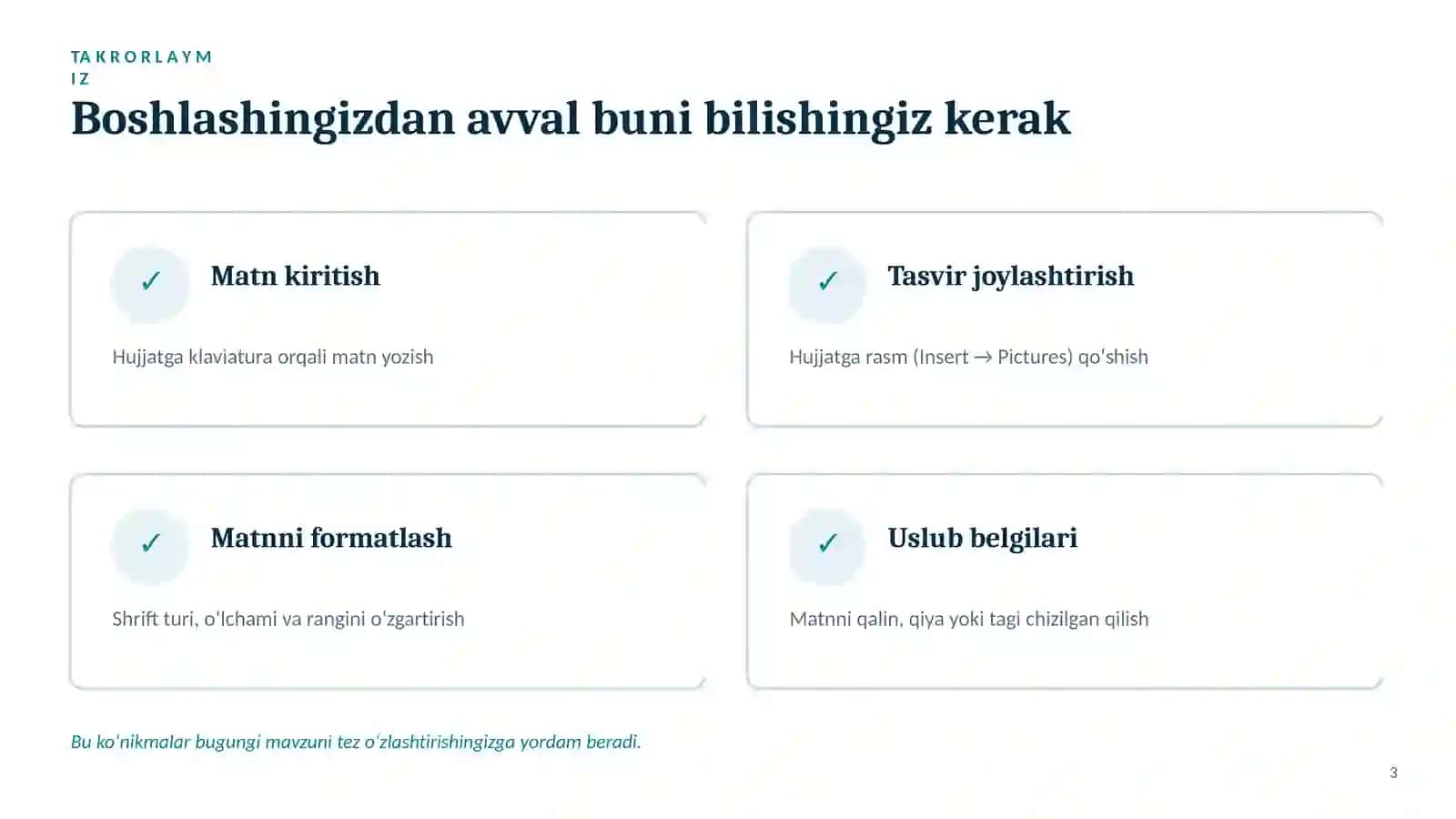 Matn stillarini sozlash va ulardan foydalanish 3
