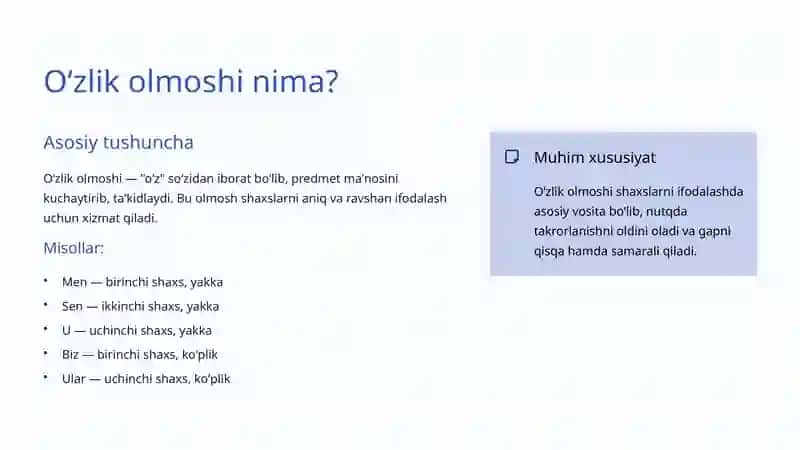 Oʻzlik olmoshi 3