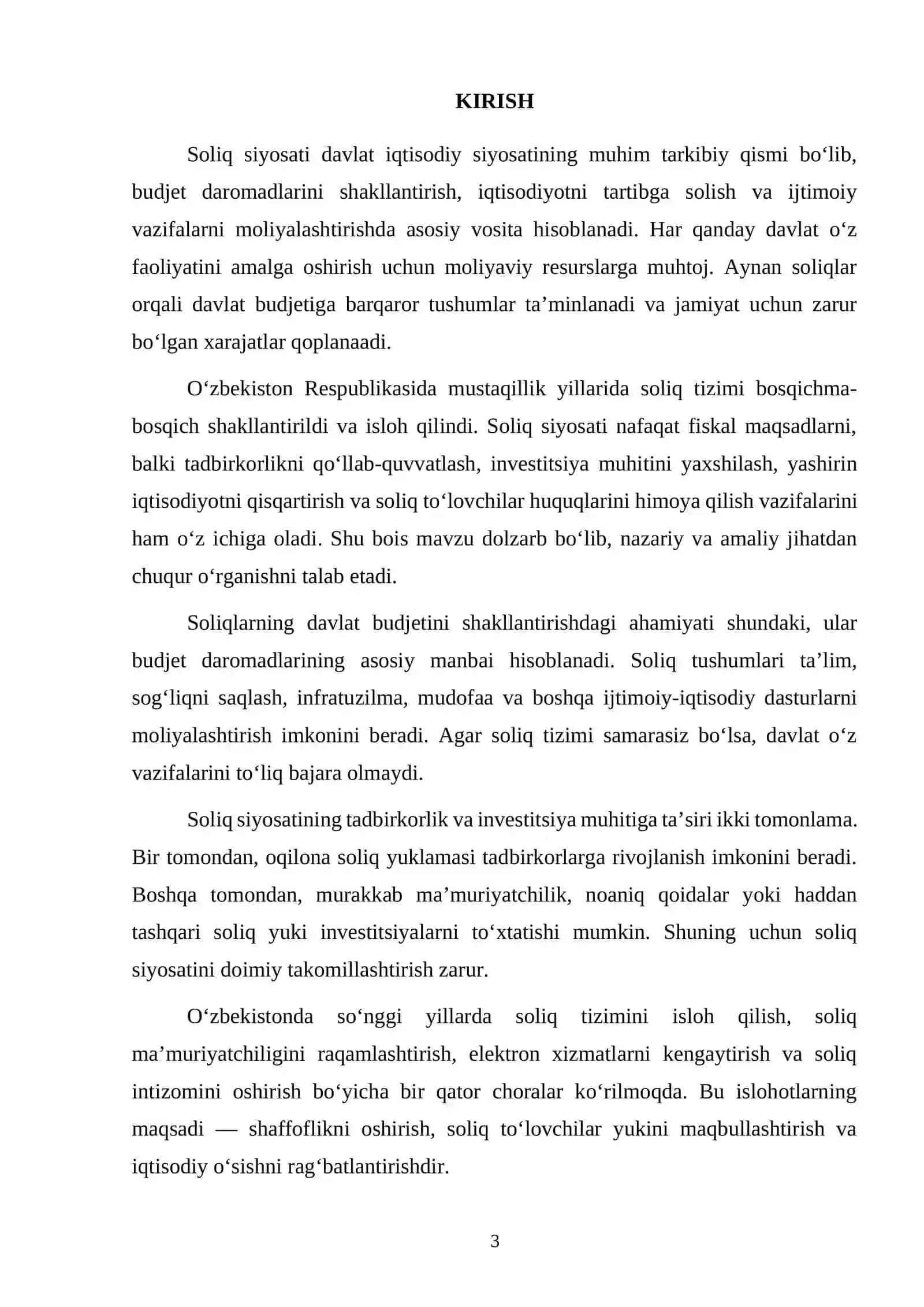 O‘ZBEKISTON RESPUBLIKASIDA SOLIQ SIYOSATI 3