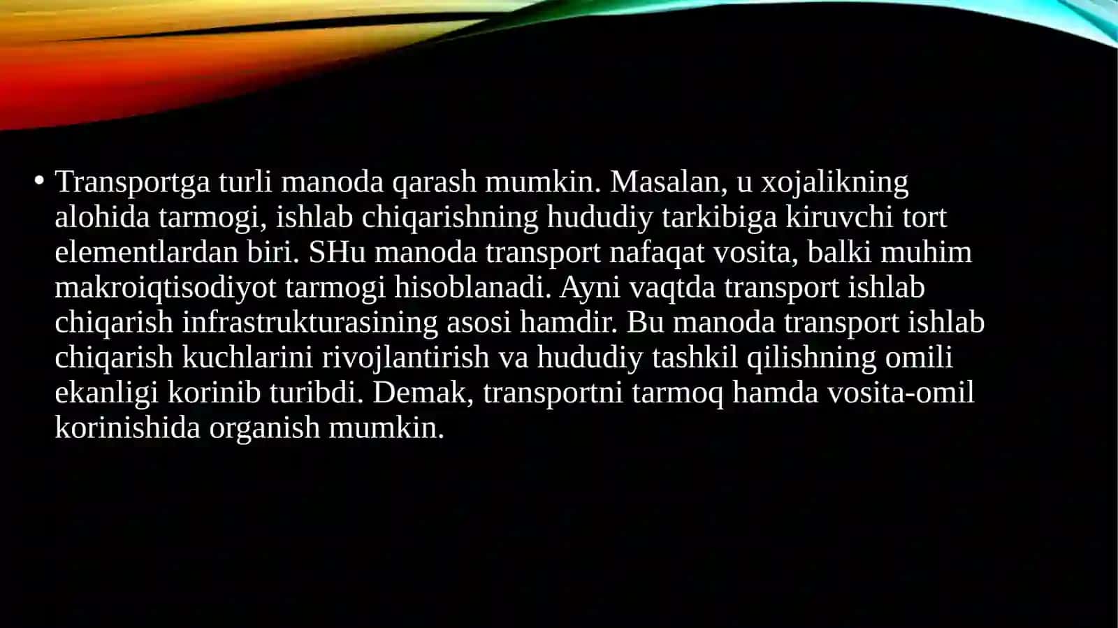 TRANSPORTNI JOYLASHTIRISH REJA 3