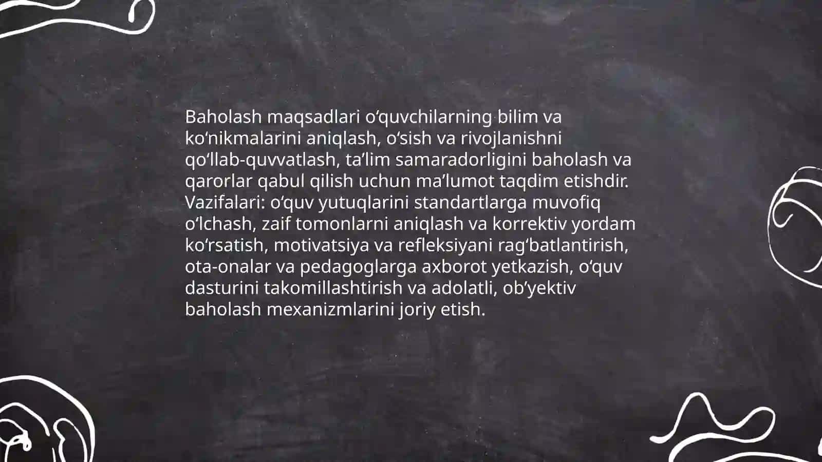 Óquvchilarni baholash mezonlari 3