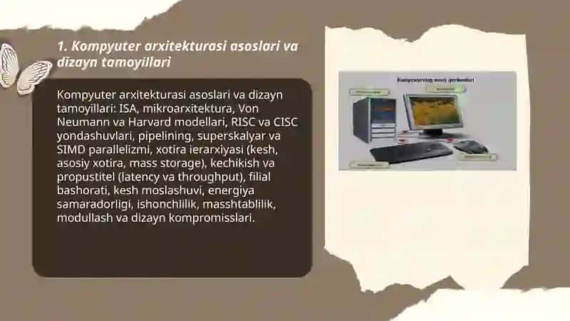 Kompyuterning texnik arxitekturasi va qurilish tamoyillari 3