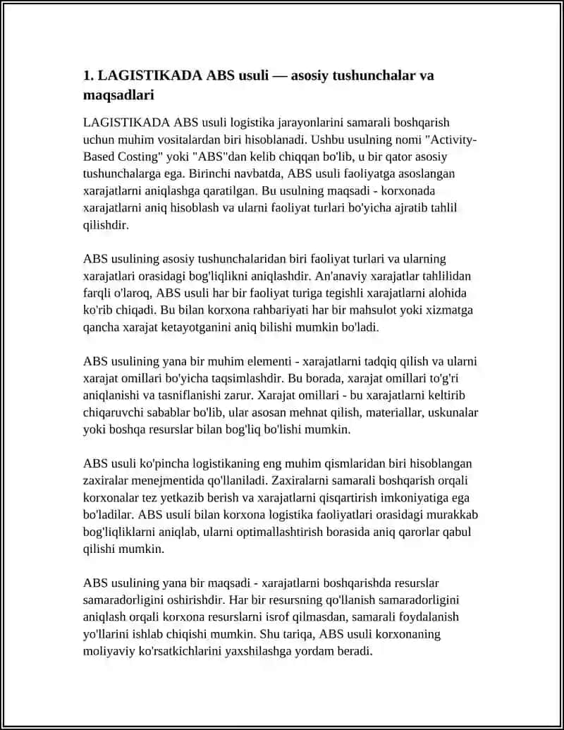 LAGISTIKADA ABS USULI 3