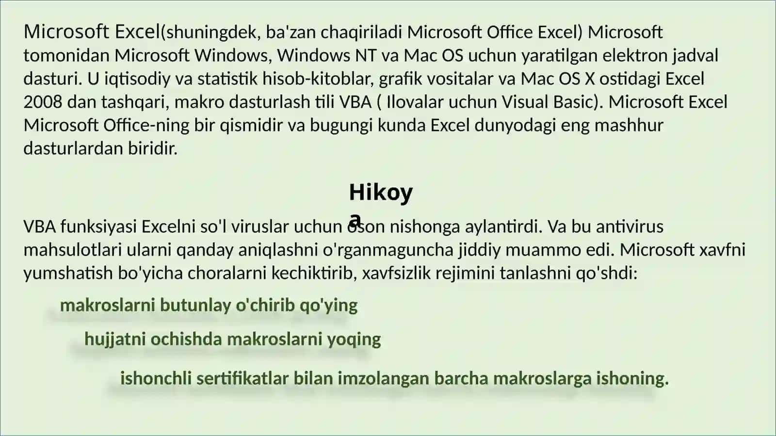 Excel dasturi 3