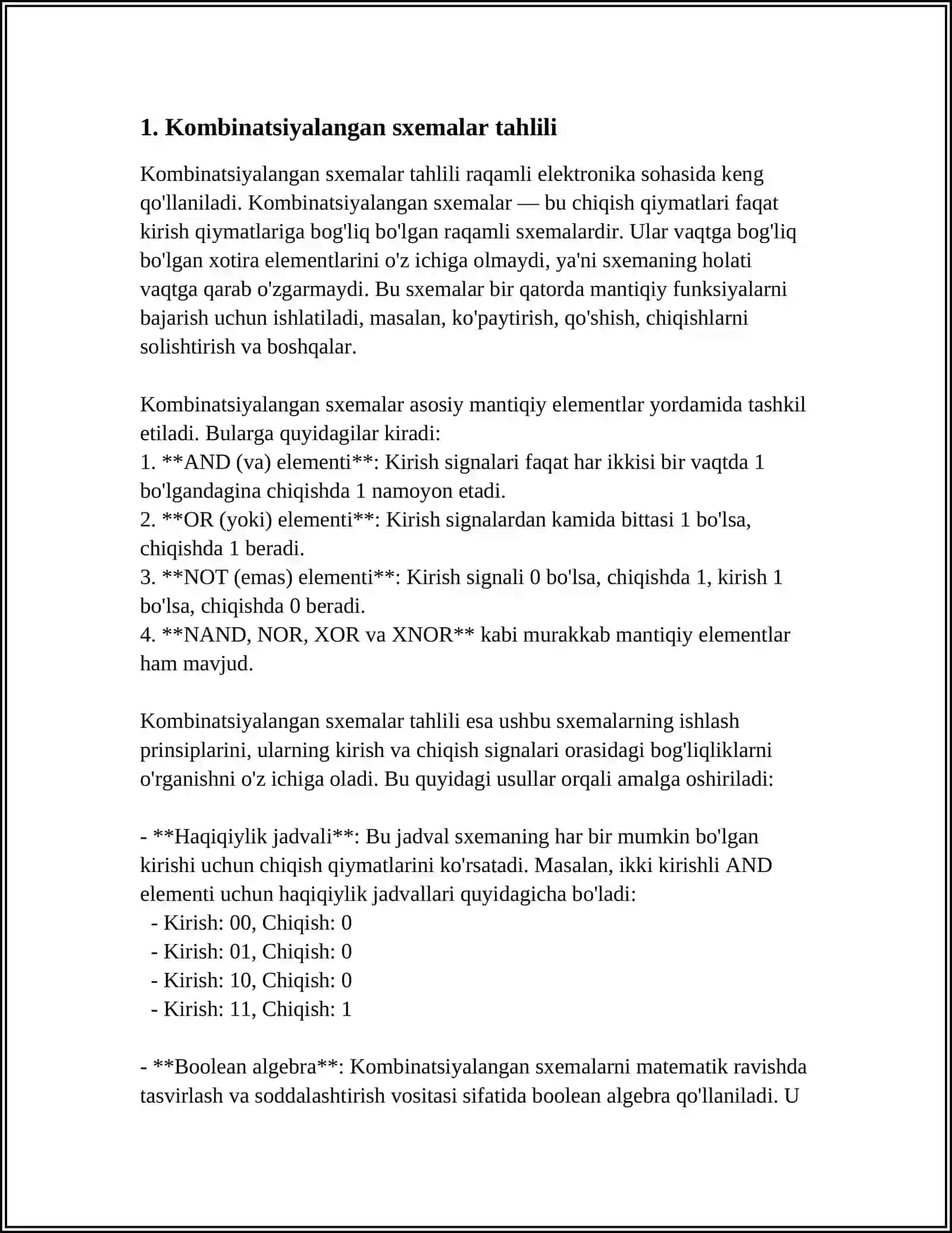 NAZORAT QILINADIGAN KOMBINATSIYALANGAN SXEMA CHIQISHIDAGI XATOLAR 3