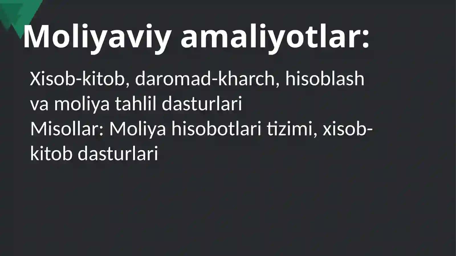 Iqtisodiyotda qo‘llaniladigan amaliy dasturiy mahsulotlar 3