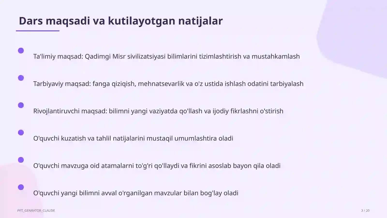 Qadimgi Misr sivilizatsiyasi (6-sinf) 3