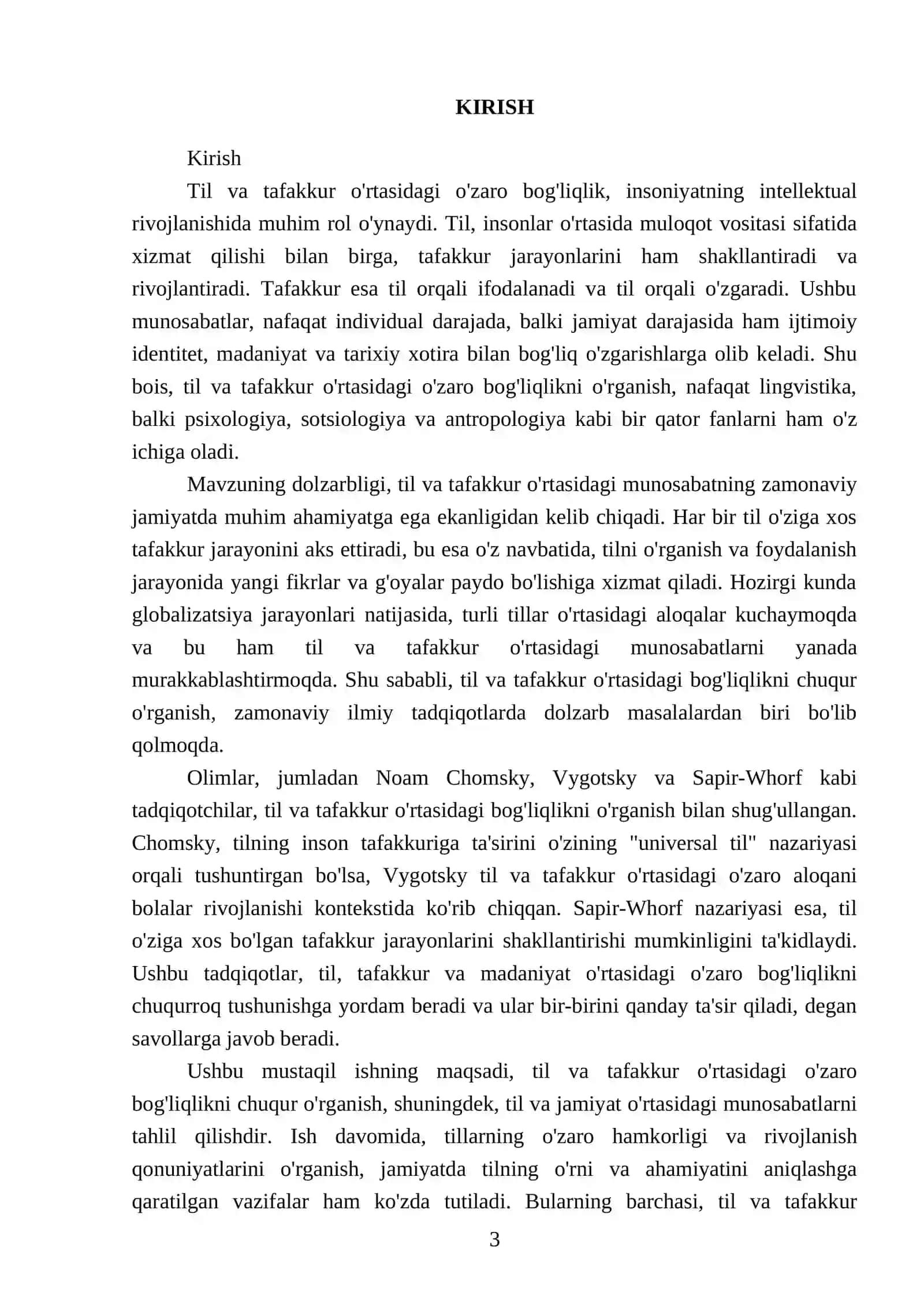 Til va tafakkur. Til va jamiyat. Tillarning òzaro hamkorligi va rivojlanish qonuniyati 3
