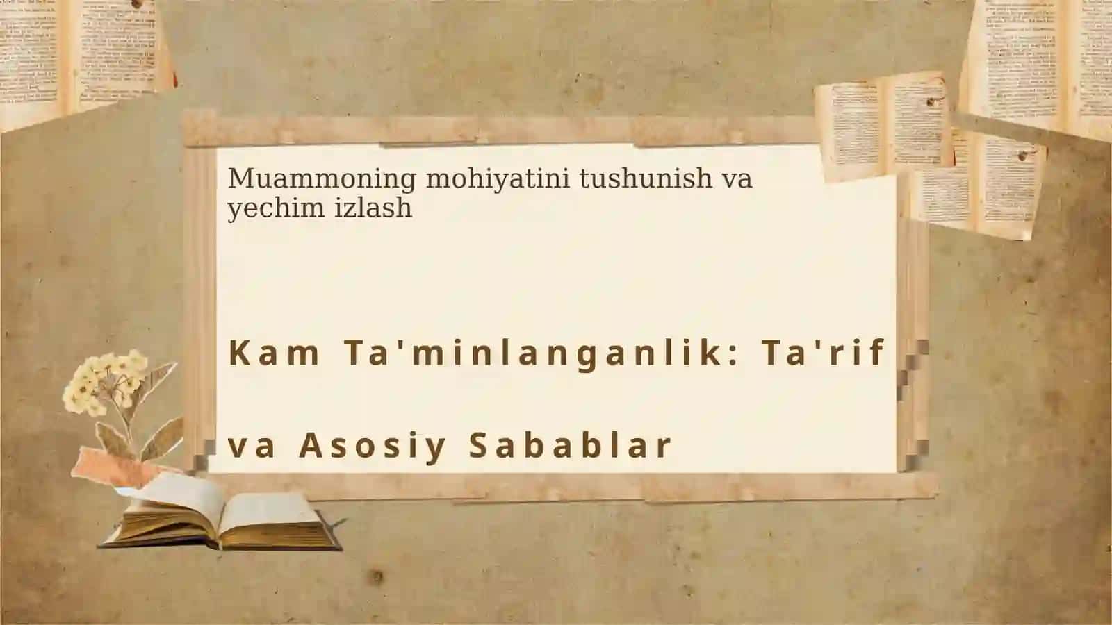 Kam taminlanganlik tushunchasi va uni oldini olish mexanizmlari 3