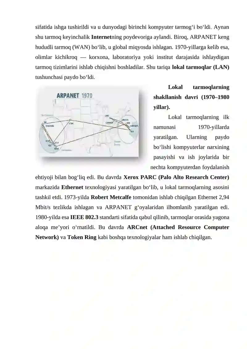 Lokal tarmoq texnologiyalari: Ethernet, Fast Ethernet 3