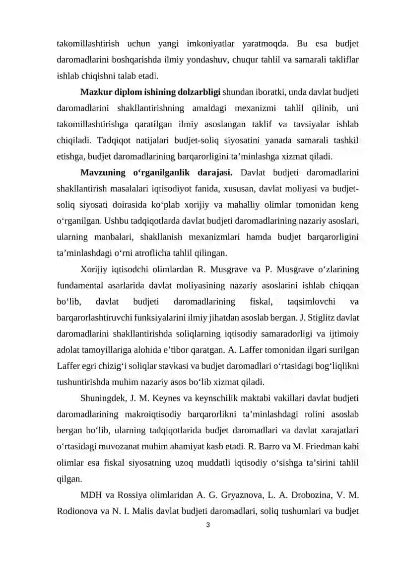 DAVLAT BUDJETI DAROMADLARINI SHAKLLANTIRISH MEXANIZMINI TAKOMILLASHTIRISH 3