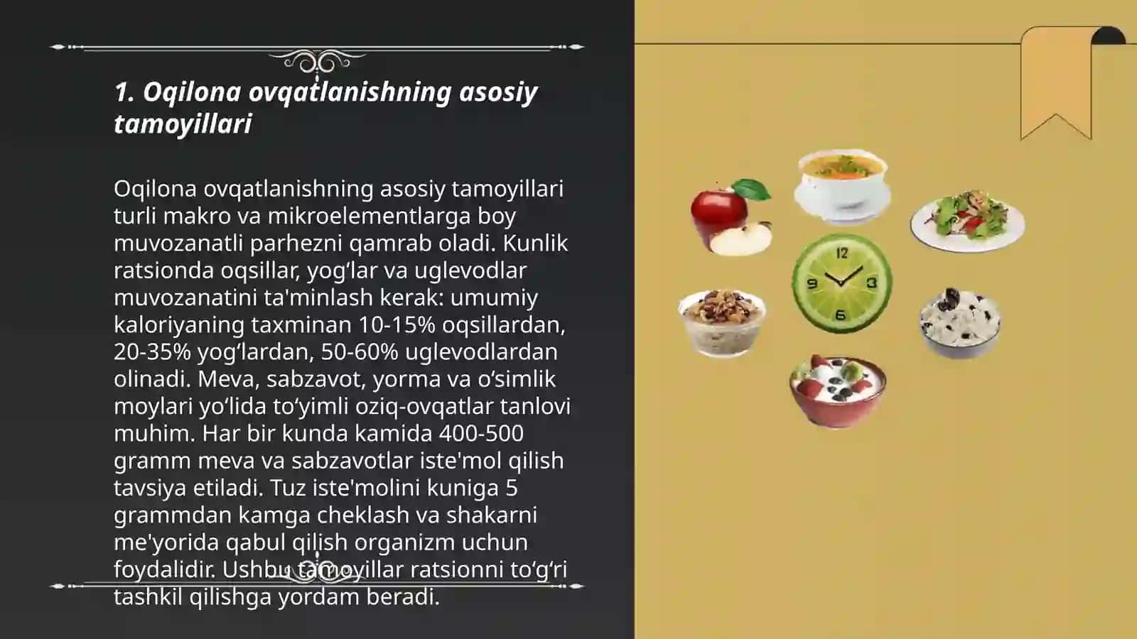 Oqilona ovqatlanish tamoyillari 3