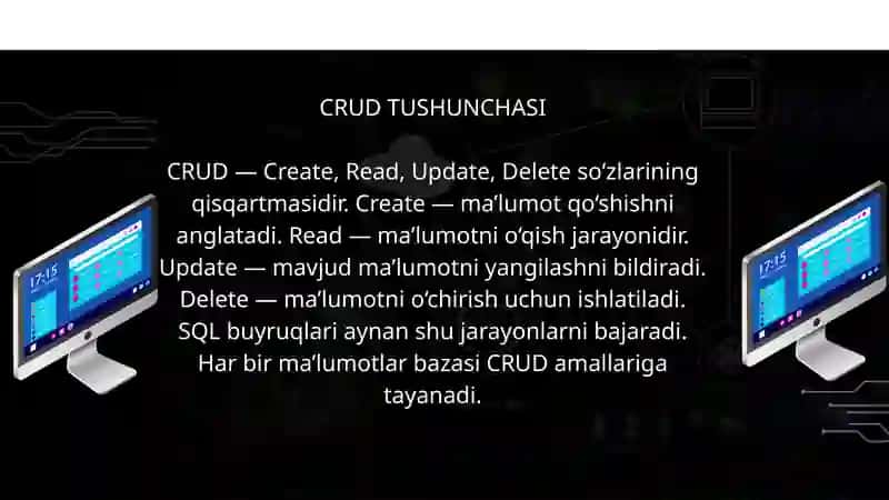 SELECT, INSERT, UPDATE, DELETE ISHLATILISHI 3