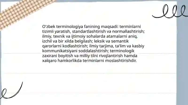 O'zbek terminologiyasi fanning maqsad va vazifalari 3