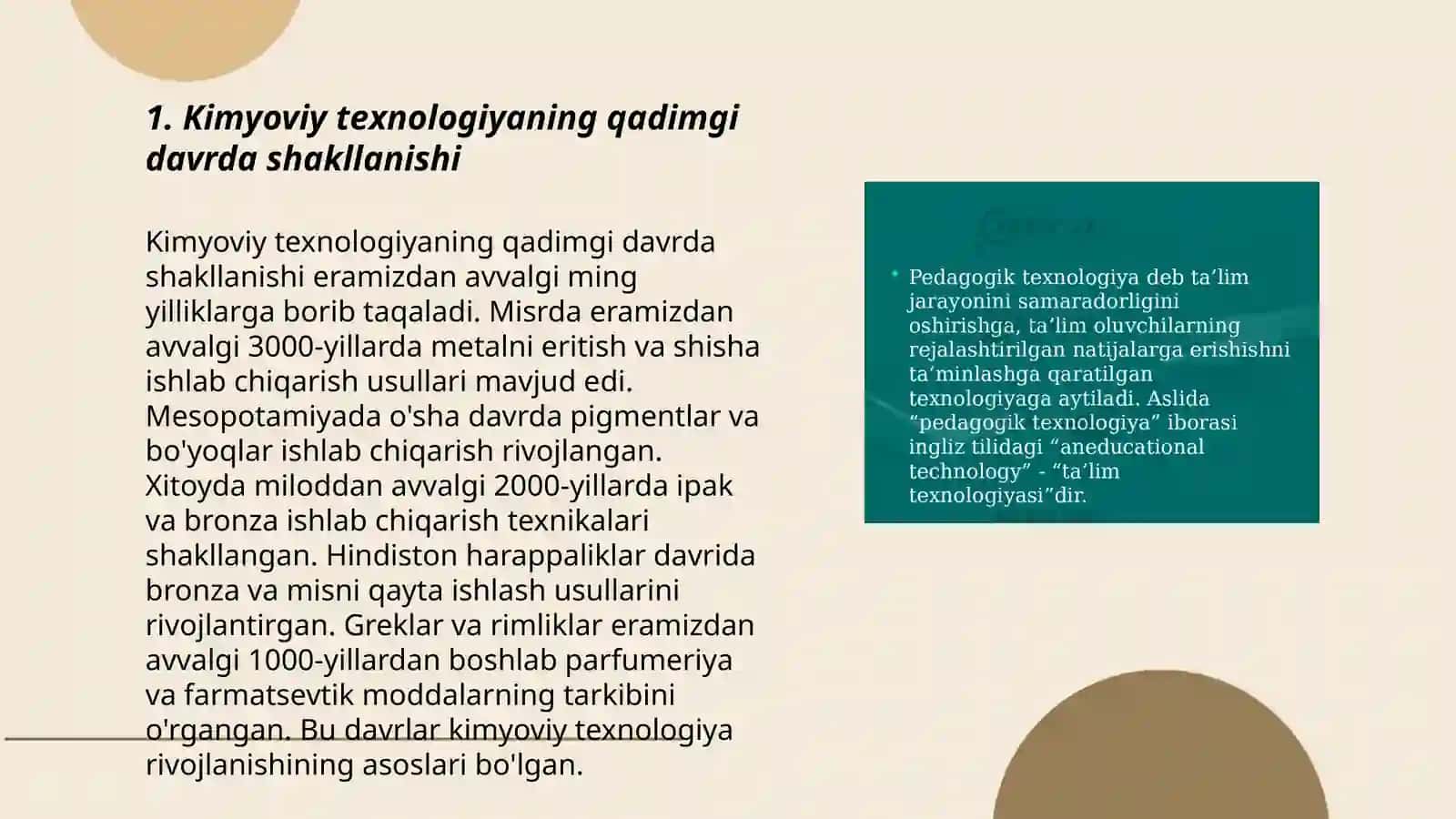 Kimyoviy texnologiya fanining rivojlanish tarixi 3
