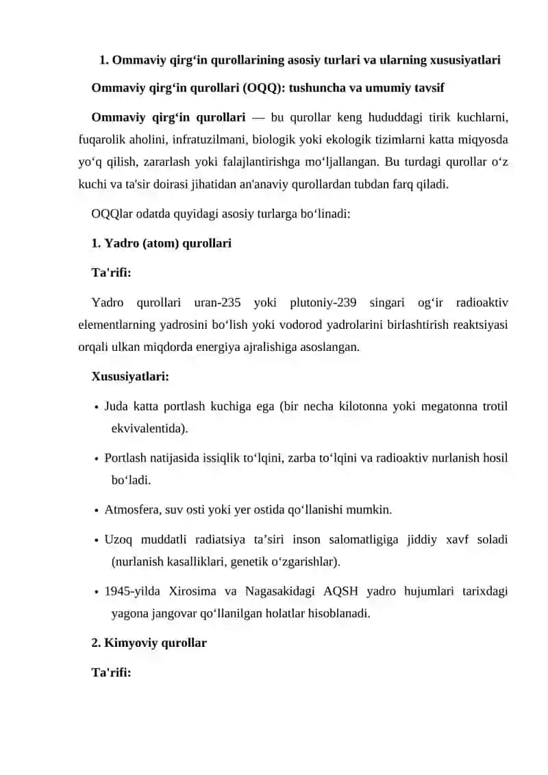 Ommaviy qirg'in qurollaridan foydalanish oqibatlari 3