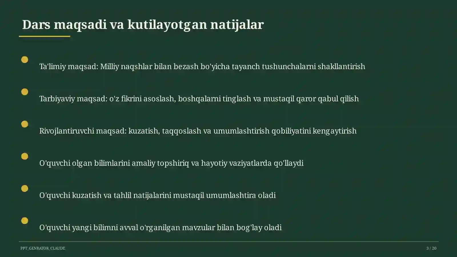 Milliy naqshlar bilan bezash (3-sinf) 3