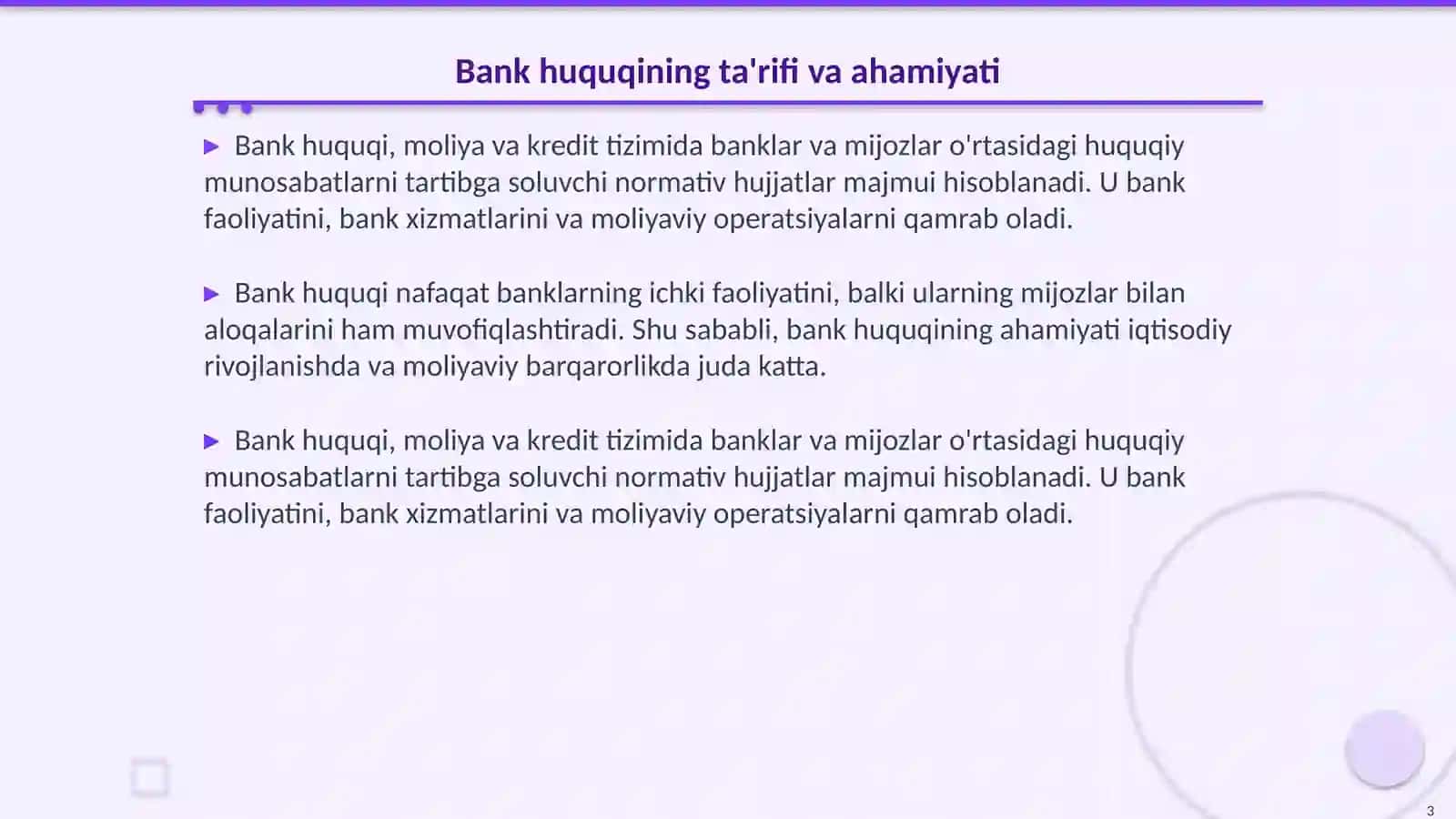 Bank huquqiga oid huquqiy munosabatlar 3