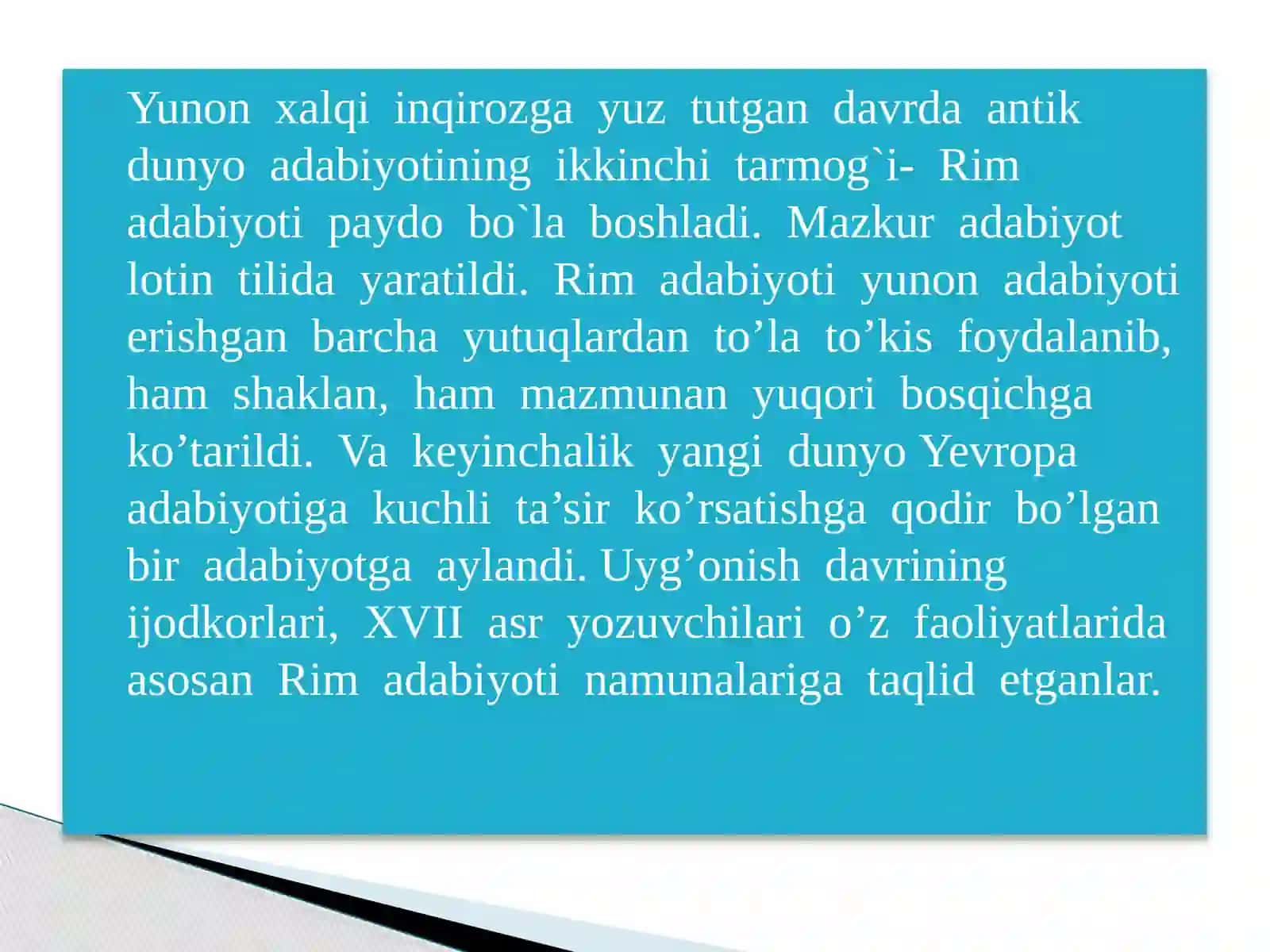 Rim adabiyoti 3
