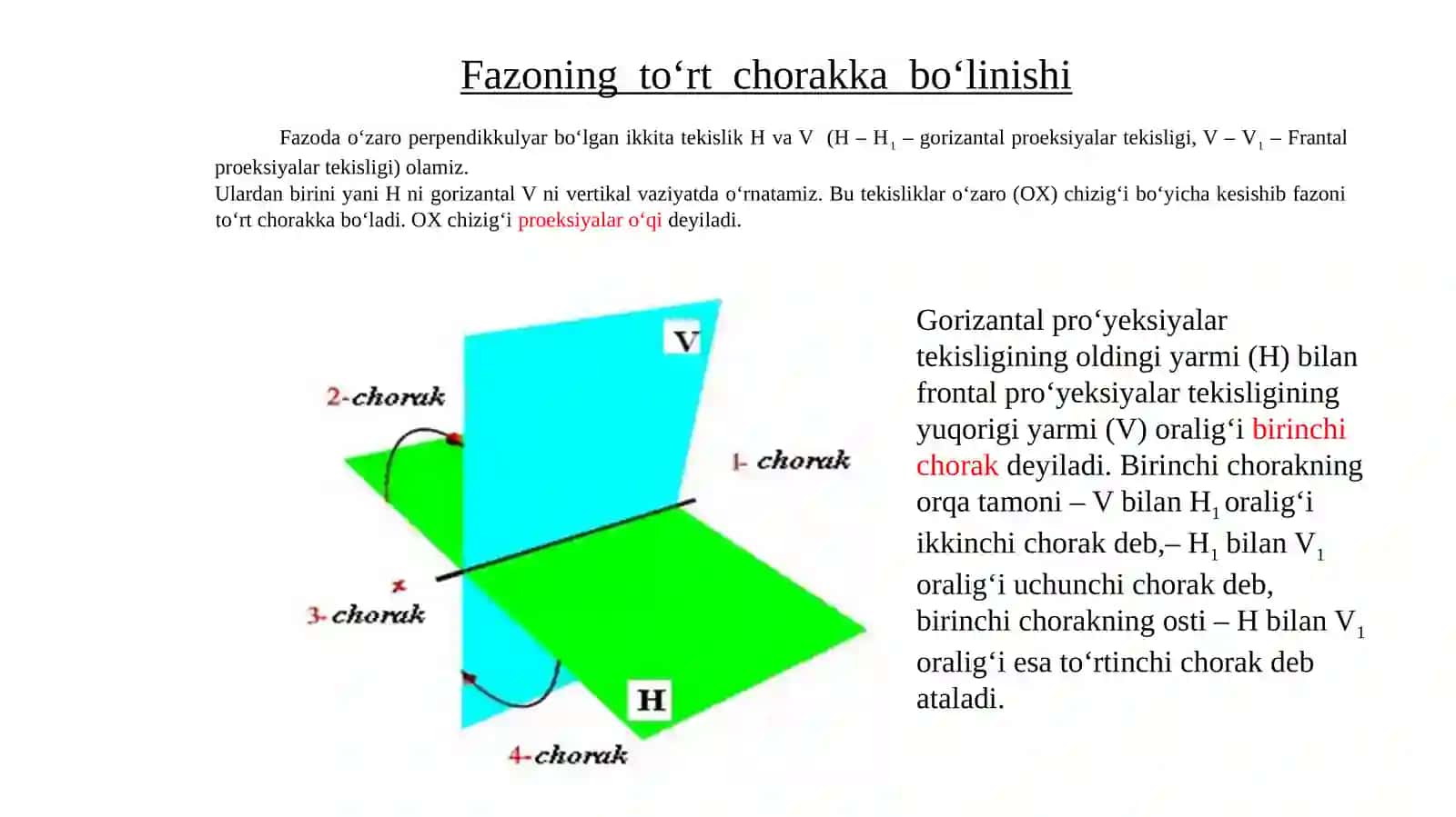 Nuqtani o‘zaro perpendikulyar proektsiyalar tekisligiga proyeksiyalash. Monj epyuri. Nuqta mavzusiga oid masalalar echish 3