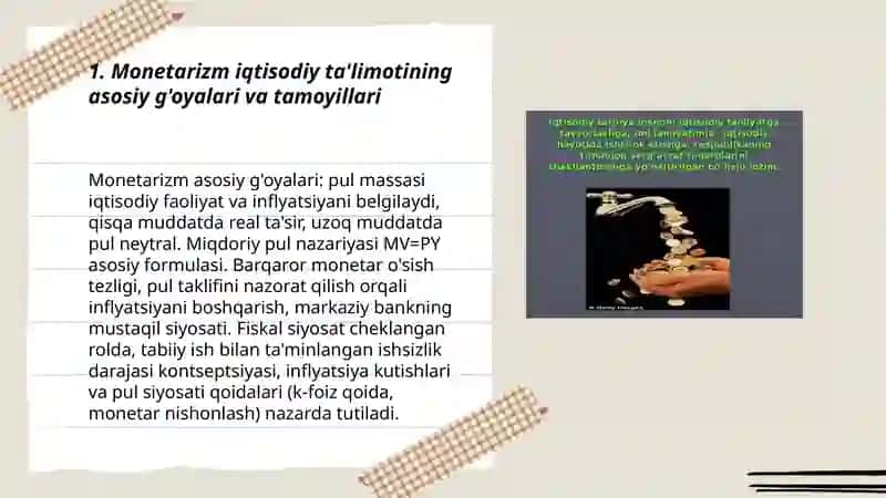 Monetarizm iqtisodiy talimoti 3