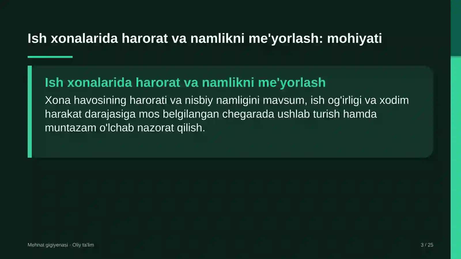 Kichik sanoat zonalarida ish xonalarida harorat va namlikni me'yorlash 3