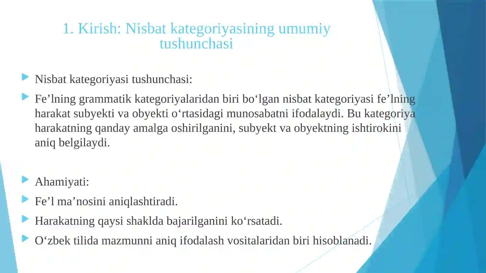 Fellarning nisbat kategoriyasi 3